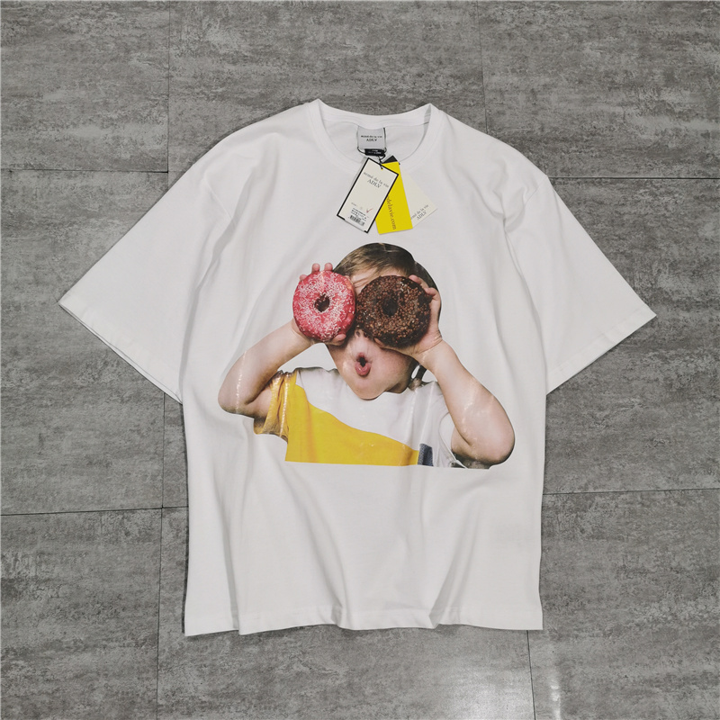 Áo thun ADLV in họa tiết bánh donut dễ thương phong cách Hàn Quốc cho nam nữ
