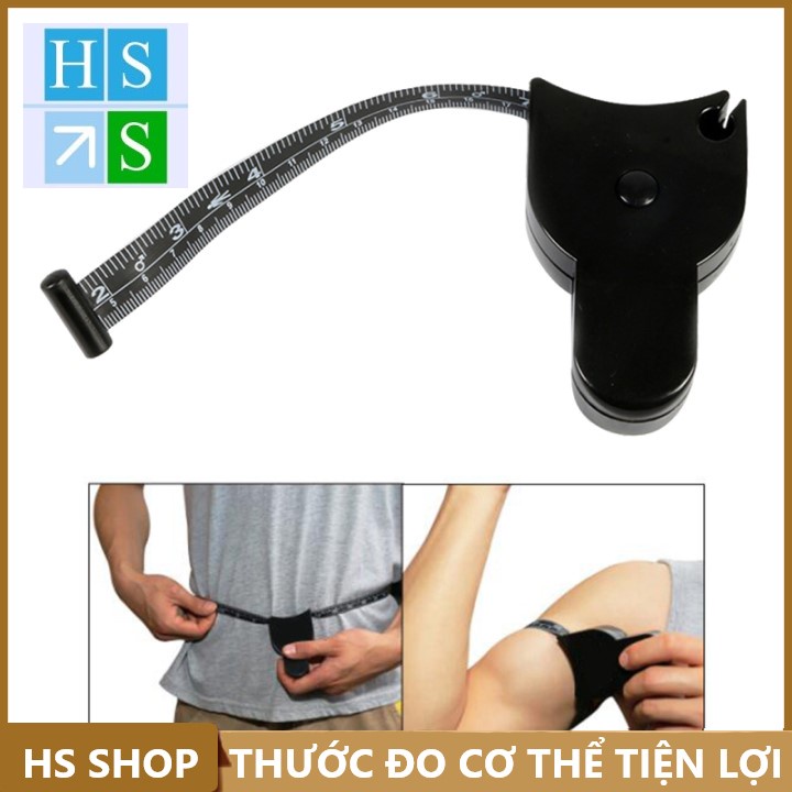 Thước dây đo cơ thể vòng eo 150cm bấm nút tự thu dây tiện dụng mang theo kiểm tra số đo tập gym tập thể thao - HS Shop