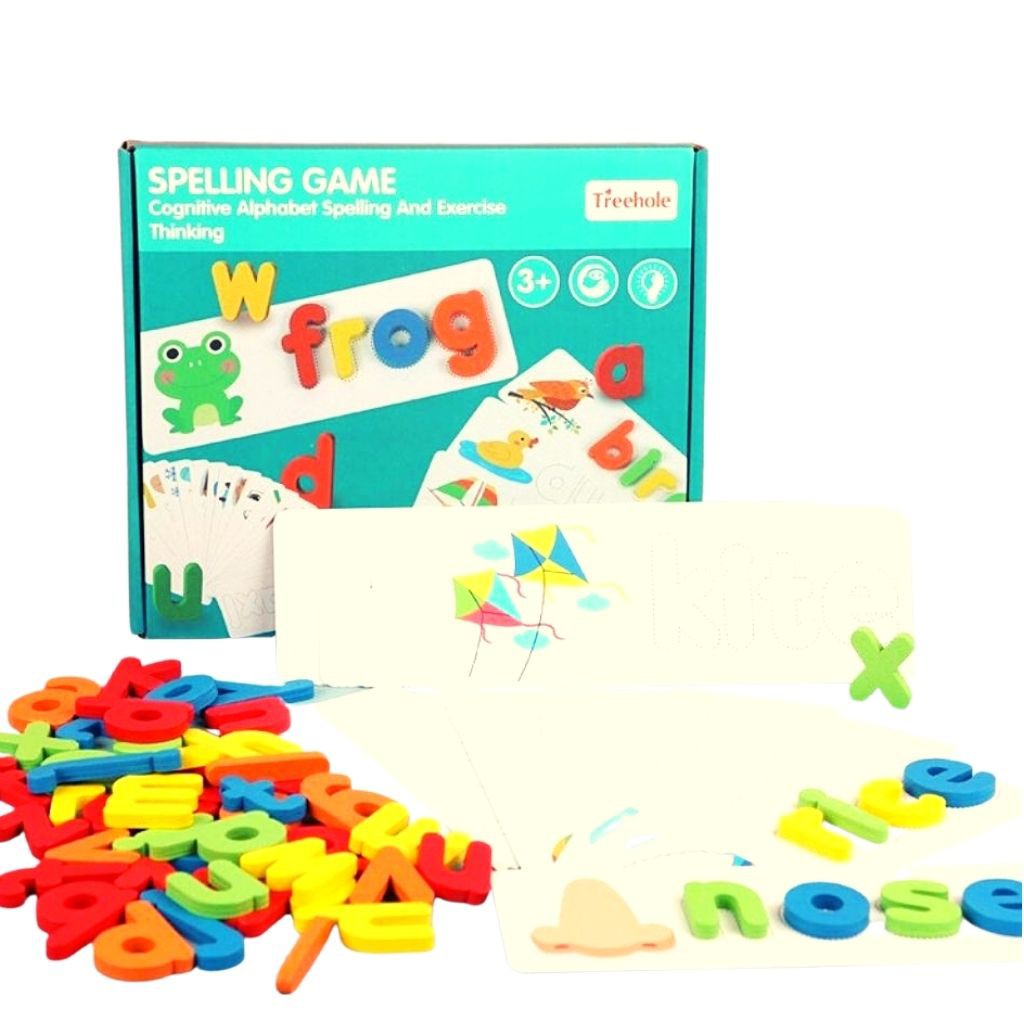 Đồ Chơi Ghép Chữ Spelling Game- Thẻ Học Ghép Chữ Tiếng Anh Tặng 52 Chữ Cái Gỗ - ALOKIDS TB