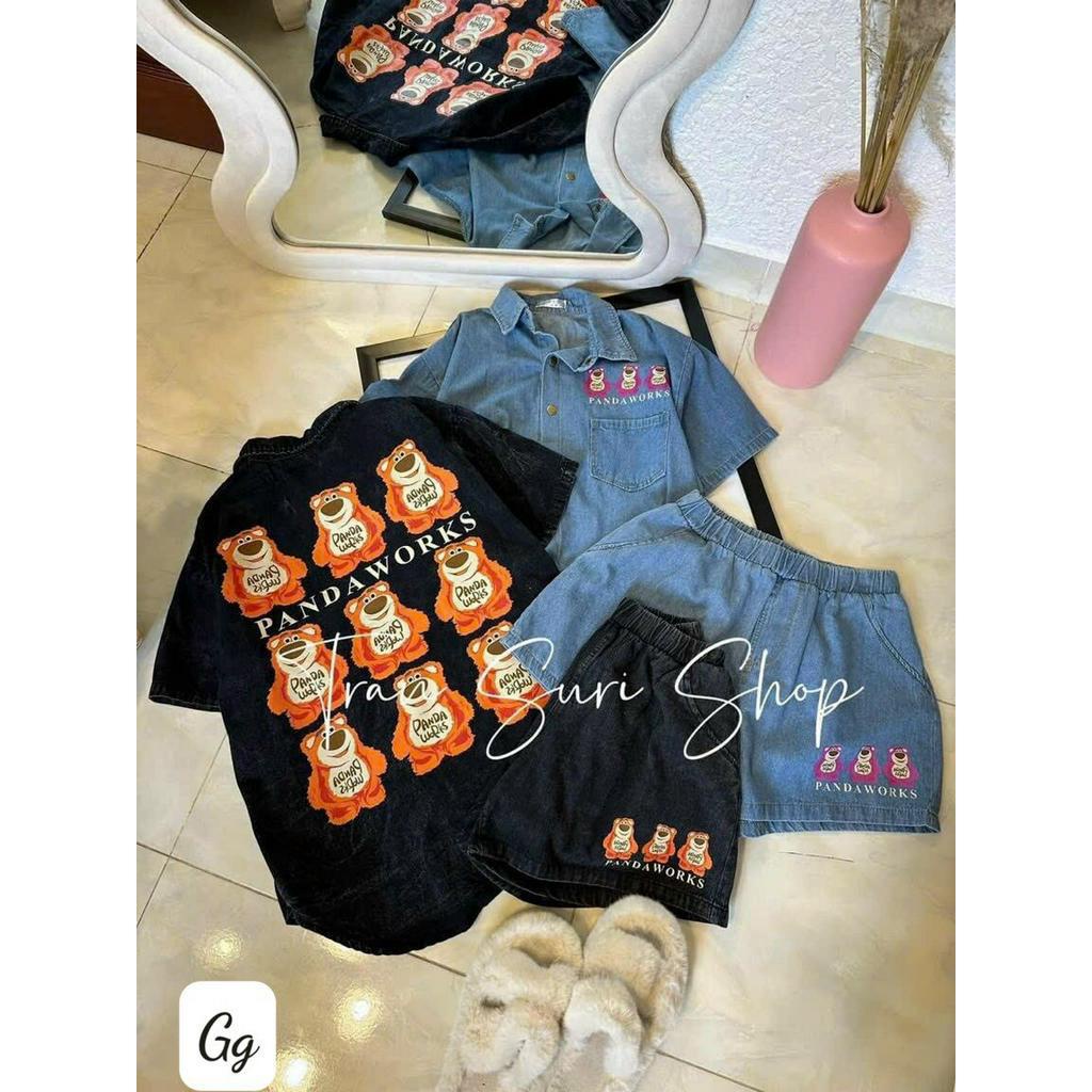 sét bộ đùi jean gấu hot