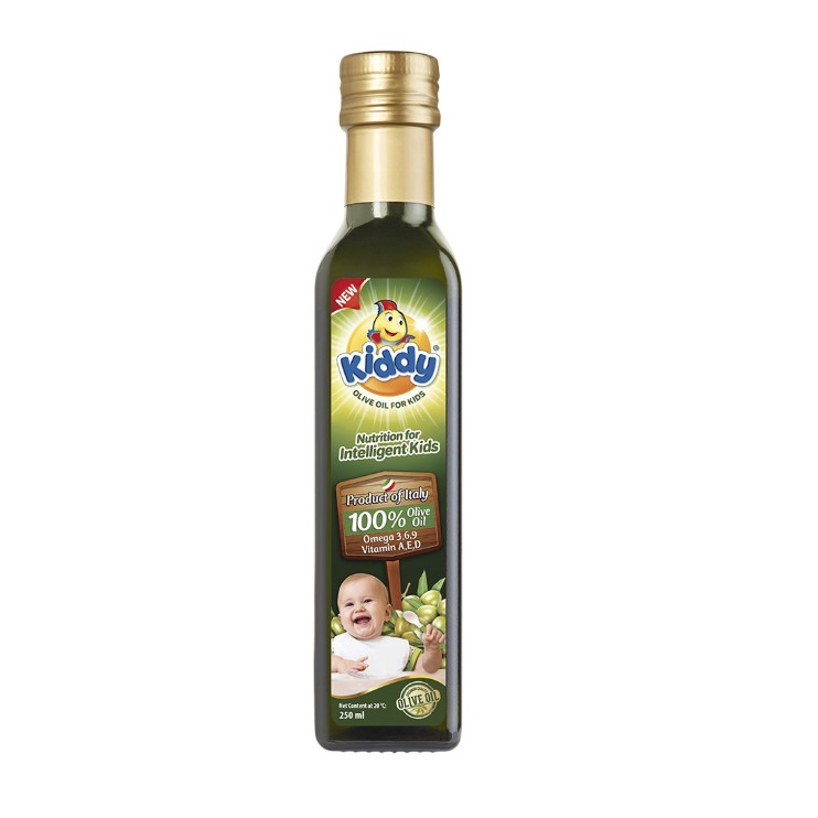 Dầu Ăn Kiddy Dinh Dưỡng Olive Cho Bé 250ml (Chai thủy tinh dễ vỡ, xin vận chuyển nhẹ tay)