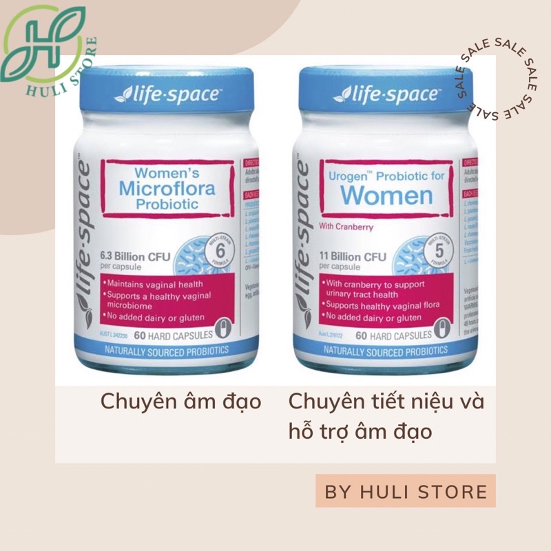 Men vi sinh / tiêu hóa cho phụ nữ / mang thai / bầu bú Life Space Lifespace Women’s Urogen / Microflora Probiotic