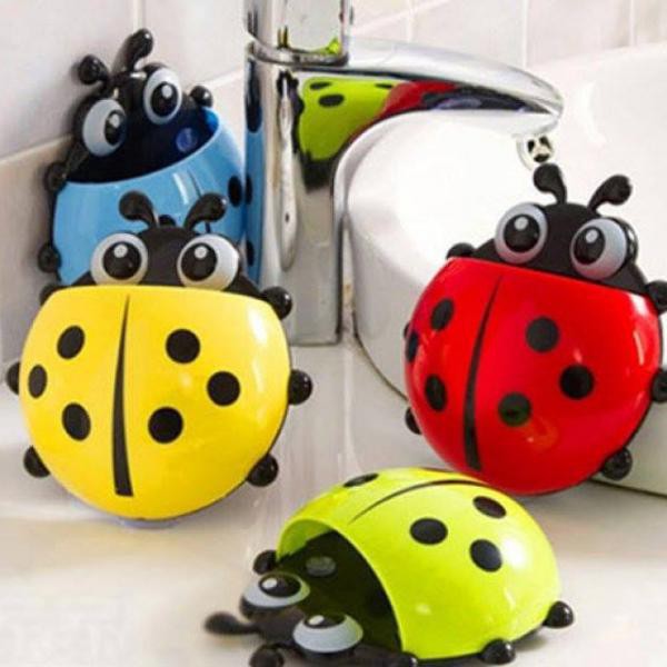 Combo 3 bọ rùa để bàn chải tiện ích hút chân không