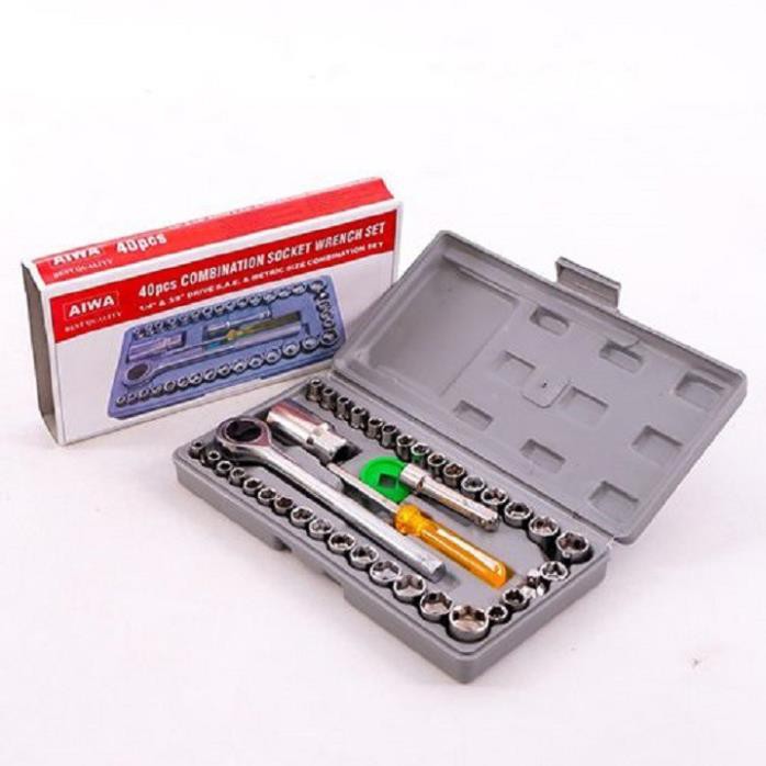 Bộ khấu mở siết ốc và bugi 40 chi tiết loại tốt