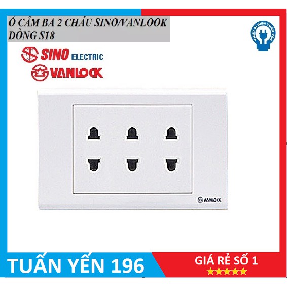 Ổ CẮM 3 Ổ 2 CHẤU - SINO - DÒNG S18 chính hãng