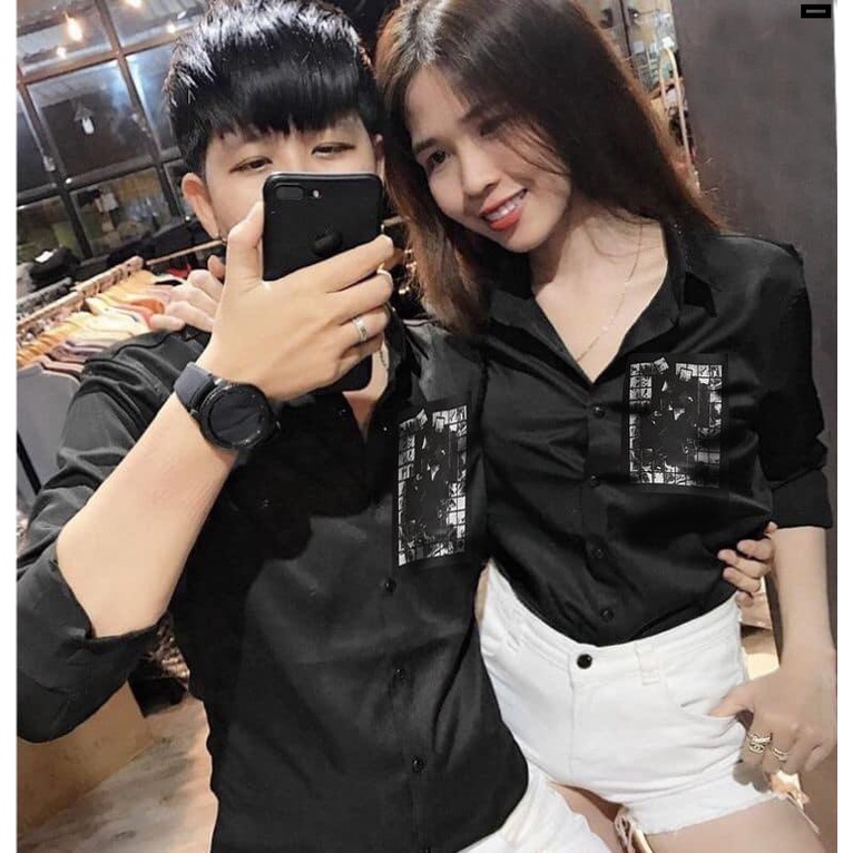 Áo sơ mi nam  💝FREESHIP💝  Áo sơ mi nam nữ trắng đen cổ vest tay lỡ unisex tay form rộng mềm mịn, chống nhăn