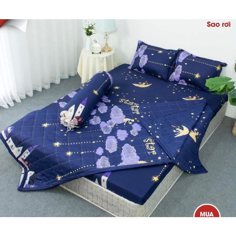 (Chat chọn mẫu) Bộ Ga Gối Chăn Hè polycoton 5 món