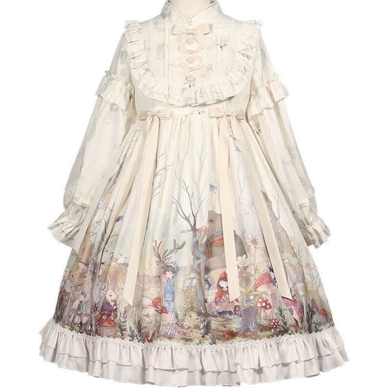 Váy lolita trắng công chúa mùa đông