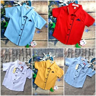 Áo sơ mi bé trai tay ngắn size đại 1-12 tuổi