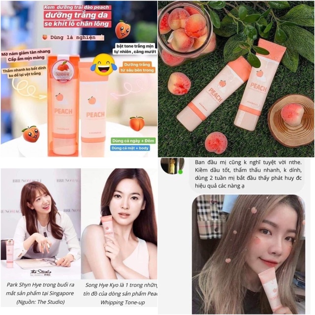 🍑 Kem dưỡng trắng da và nâng tone da quả đào🍑