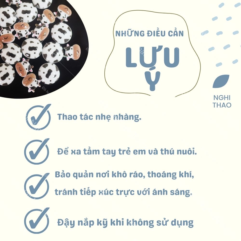 Charm nail bò sữa trang trí móng