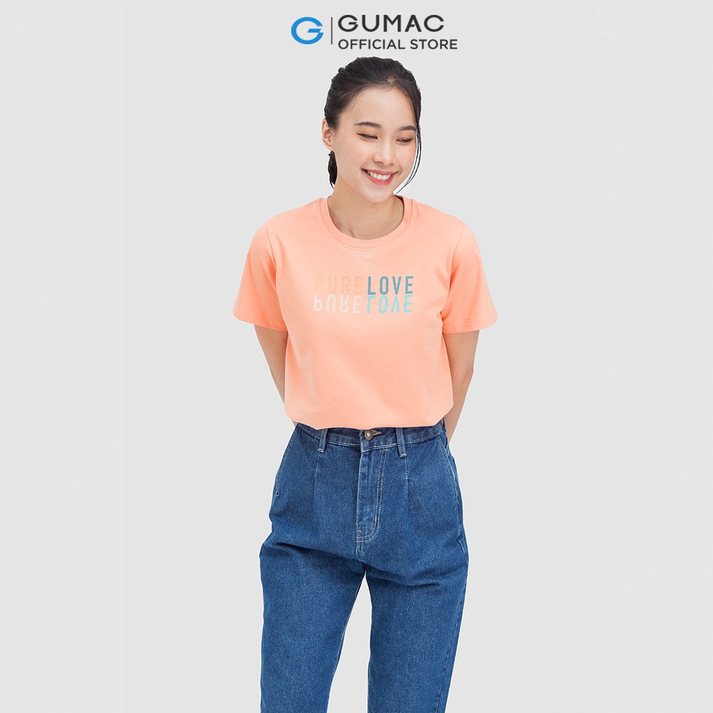 [Mã WABRGUM giảm 10% tối đa 30K đơn 99K] Áo thun nữ cổ tròn thời trang nữ GUMAC thiết kế in chữ ATC05014 | WebRaoVat - webraovat.net.vn