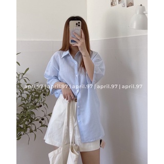 Áo sơ mi kẻ tay ngắn (ảnh thật/ có sẵn)