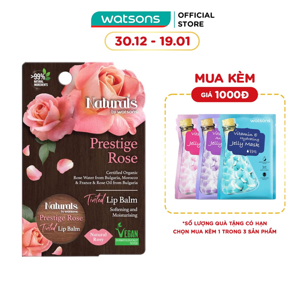 Son Dưỡng Môi Naturals By Watsons Prestige Rose Cấp Ẩm Chuyên Sâu Có Màu 10g