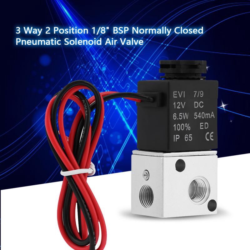 Van khí nén điện từ 3V1-06 DC 12V/24V 3 hướng 2 chiều 1/8"" BSP