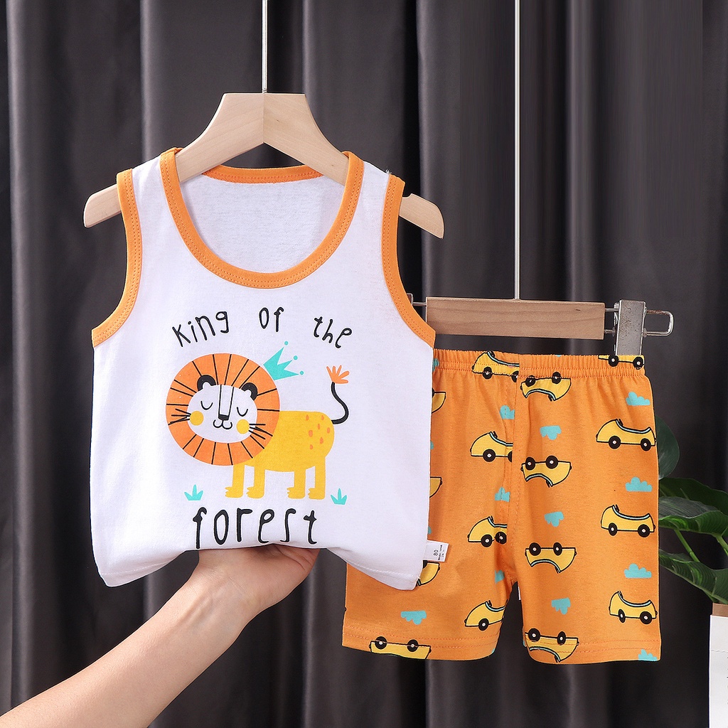 Bộ ba lỗ cotton xuất hàn cho bé trai bé gái