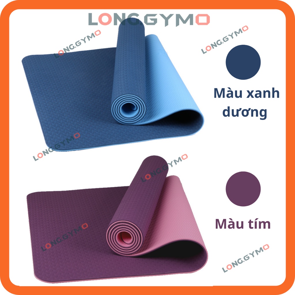 Thảm Tập YOGA, GYM 2 Lớp Cao Cấp, Thảm Tập Yoga Chống Trượt + Kèm Túi Đựng + Quà Tặng Ngẫu Nhiên.