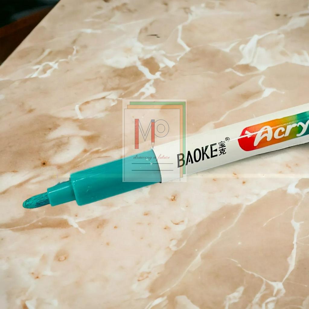 Bút acrylic 12 color Baoke MP2938 Màu Thường/ Màu Pastel Đầu lông cọ vẽ trên mọi bề mặt