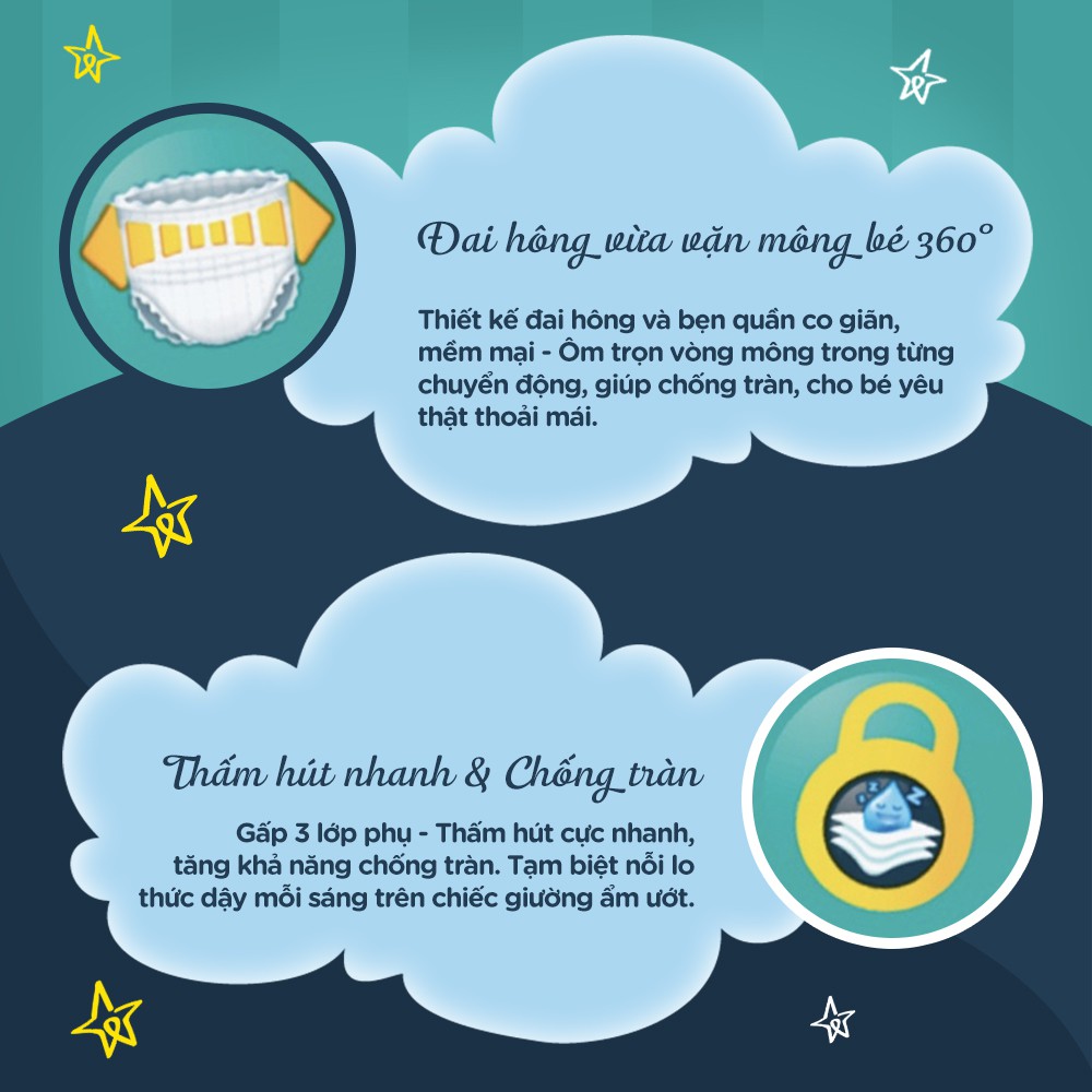 Bộ 2 Tã Quần Ngon Giấc Pampers L30/XL26/XXL22:XL26