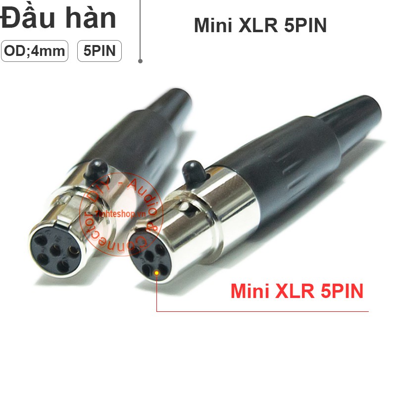 Đầu hàn rắc cắm XLR cannon mini 5PIN cổng cái OD4mm (1 chiếc)