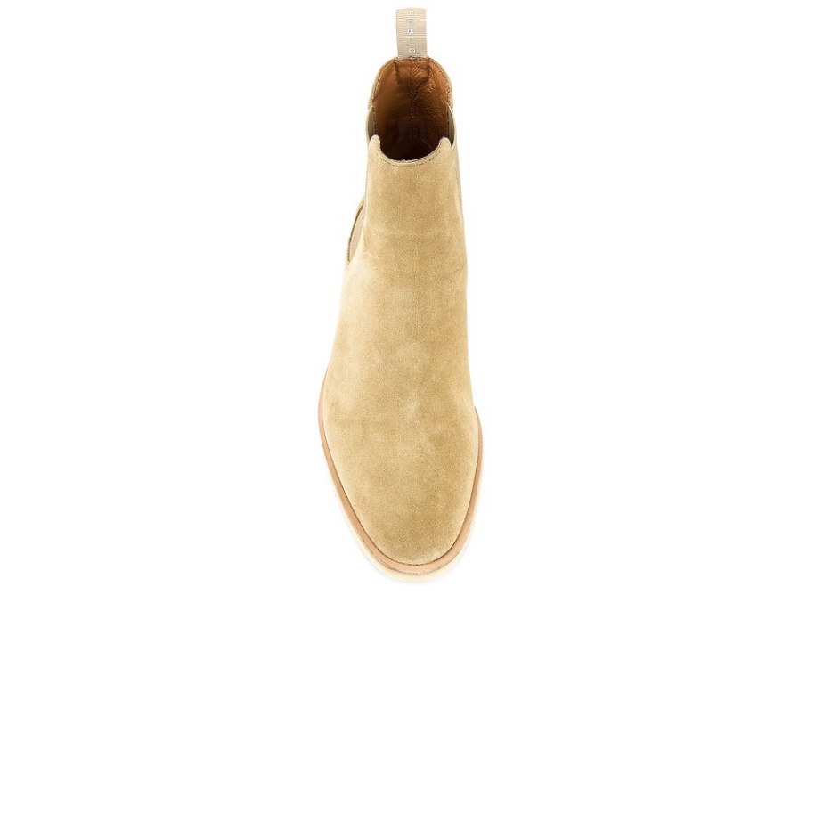 Giày Chelsea boots cao cổ thời trang chất liệu da lộn màu tan đế độn 3.5cm | BigBuy360 - bigbuy360.vn