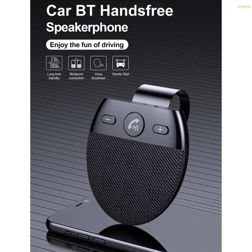 Còn hàng Bộ loa Bluetooth tự động Powers On One gắn tấm chắn nắng kết nối kép cho xe hơi