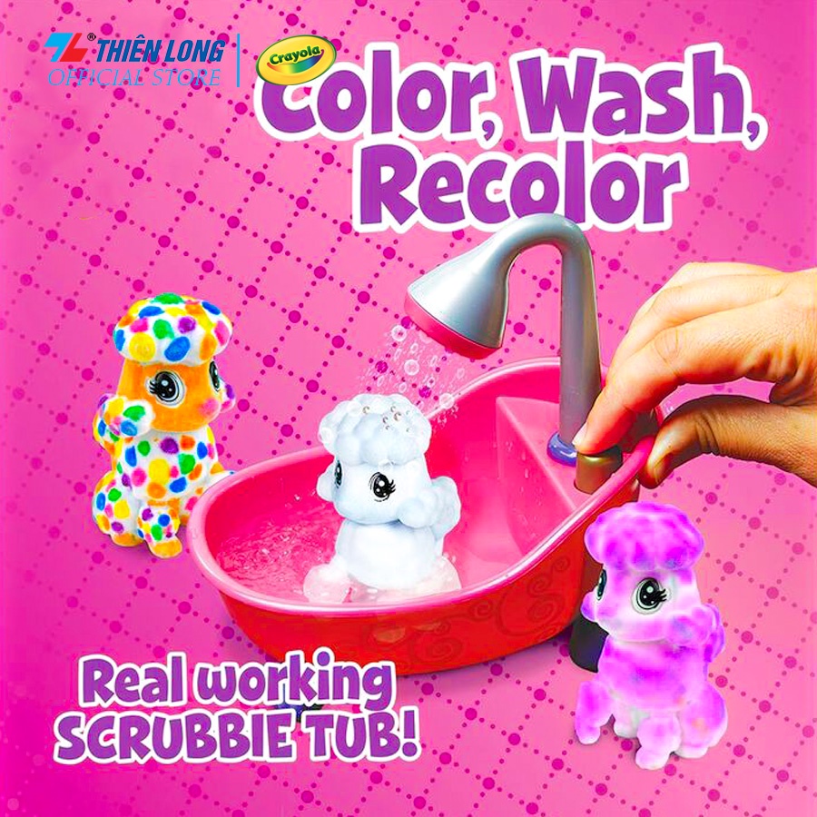 Bộ đồ chơi trang trí cho thú cưng - có thể rửa được Crayola Scribble Scrubbie Pets Tub Play Set