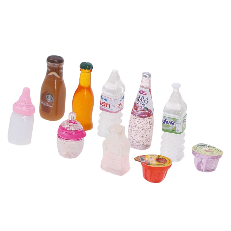Bộ 10 Bình Nước Mini Đồ Chơi Cho Búp Bê