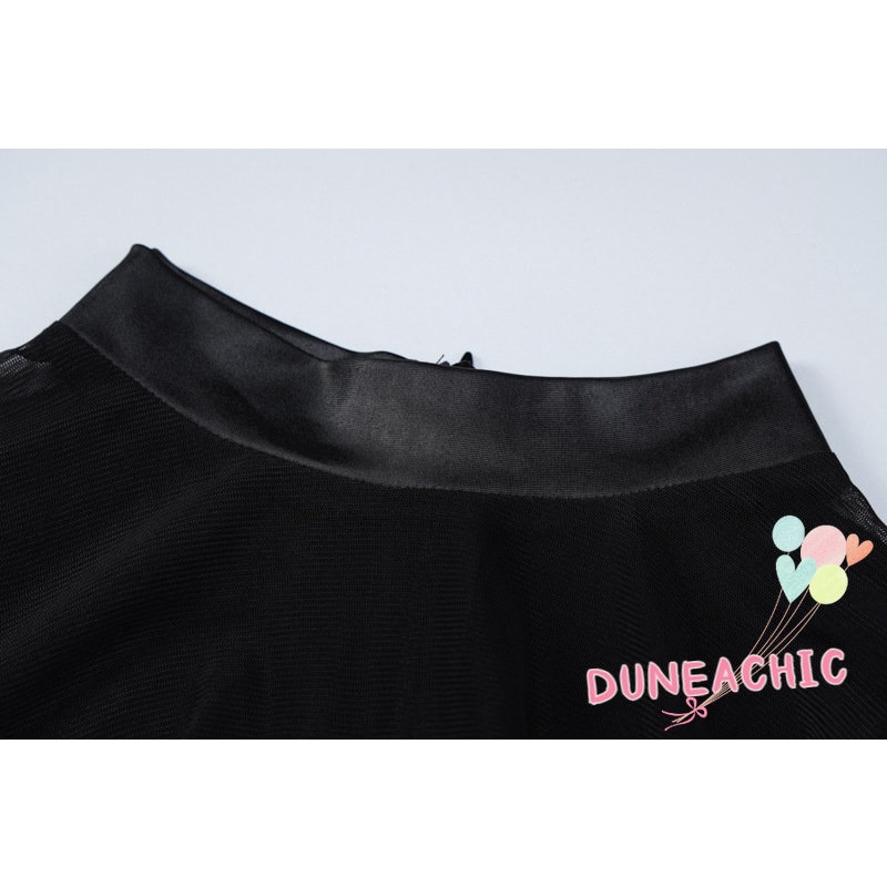 DUNEA Áo liền quần tay dài phối lưới form ôm quyến rũ