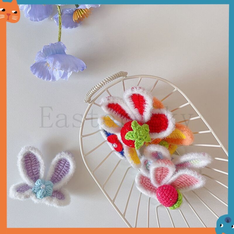 Kẹp Tóc Tai Thỏ Ba Chiều Đính Đá Sapphire Dễ Thương Cho Thú Cưng