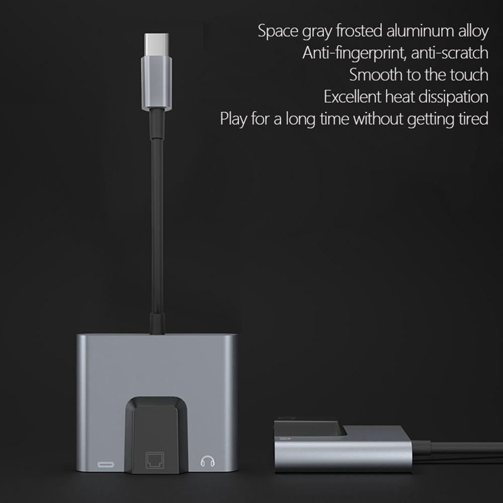 BEBETTERM Bộ Chuyển Đổi Âm Thanh Mạng LAN Tốc Độ Cao USB C Sang 3.5mm