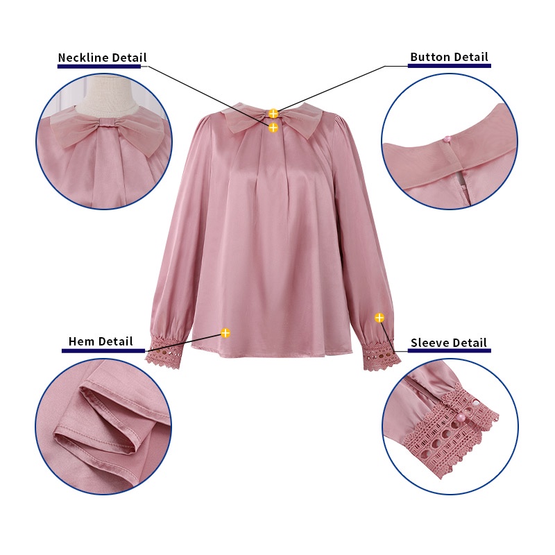 Áo ZANZEA tay phồng cổ tròn chất liệu satin phong cách Hàn Quốc thanh lịch dành cho nữ
