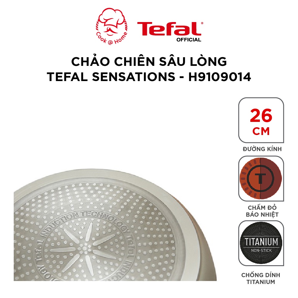 Chảo chiên sâu lòng Tefal Sensations size 28cm - H9109014