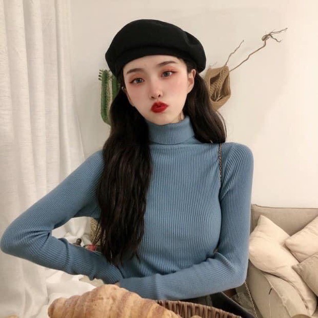 Áo Len Nữ Cổ Lọ Lông Cừu Hàng Quảng Châu Cao Cấp. Với chất liệu len lông cừu mềm mịn, dày dặn, giặt khôn lo bai không xù