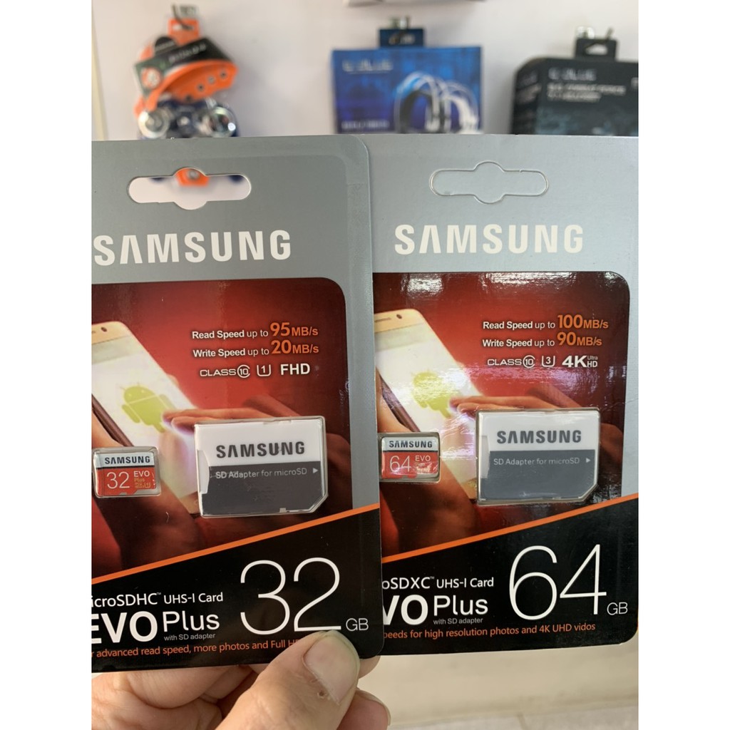 Thẻ nhớ micro SD với dung lượng 32GB/64GB