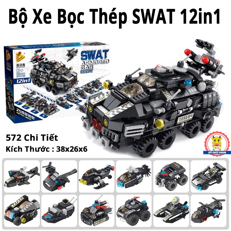 Đồ chơi lắp ráp lego cho bé, xếp hình lego mô hình 12in1 lắp ghép trí tuệ trẻ em