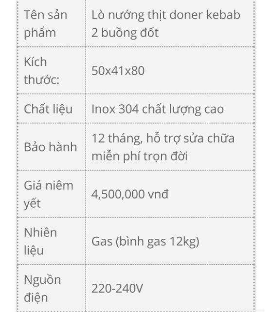 [XẢ KHO] Lò nướng thịt 2 buồng đốt bánh mì Doner Kebab