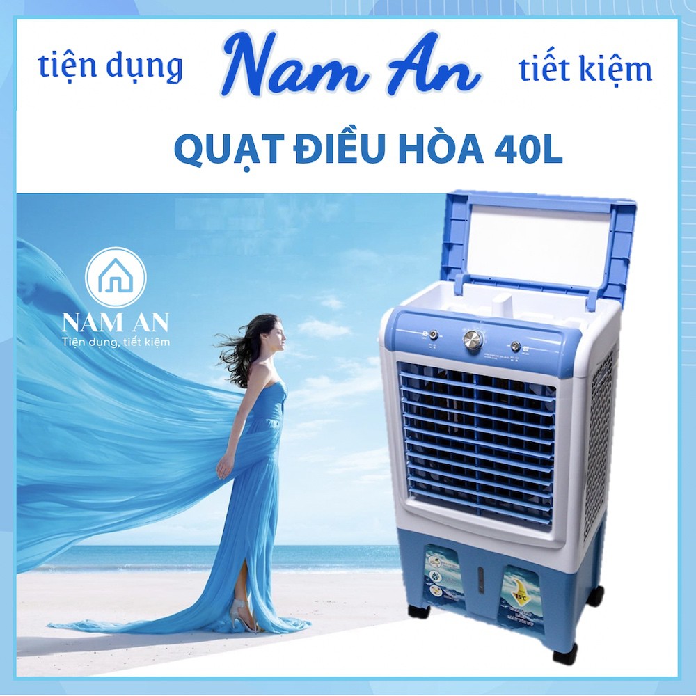 Quạt điều hòa hơi nước 40 Lít [THANH LÝ NGHỈ BÁN] NineShield mặt kính - BH 12 tháng