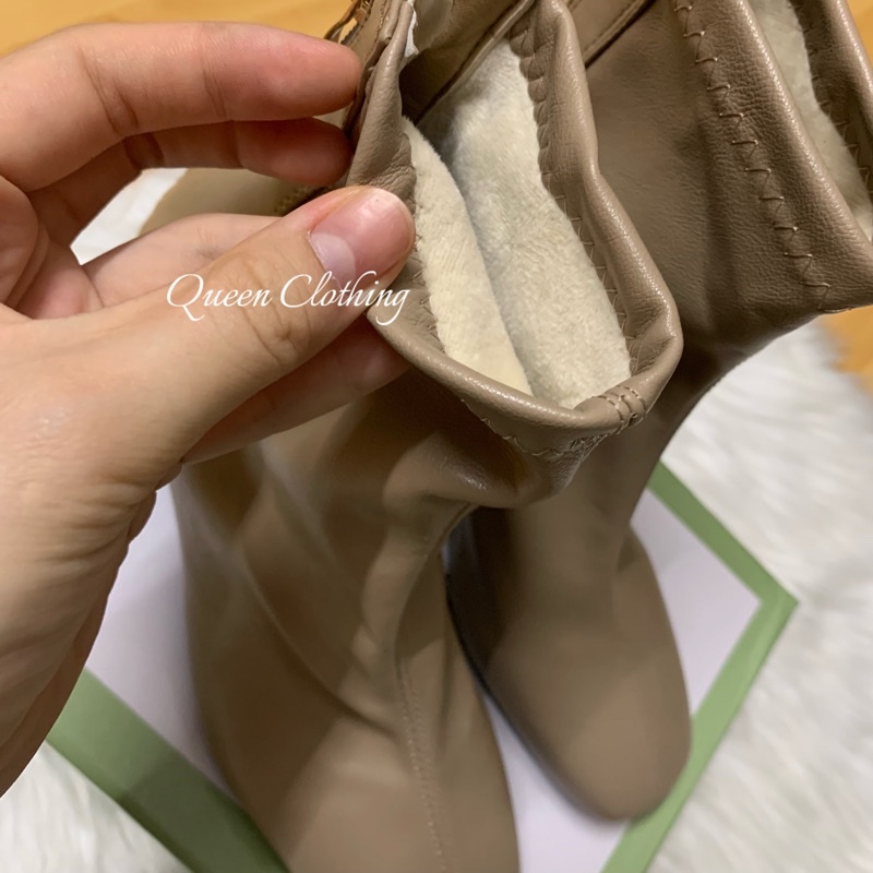 Boot da nữ cổ ngắn đế cao 6p lót lông mịn, 3 màu (ảnh thật - hàng order) | BigBuy360 - bigbuy360.vn