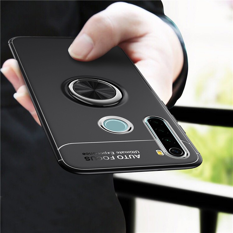 Ốp Lưng AUTO FOCUS XIAOMI REDMI NOTE8 Cao Su Bracket Iring (Đen)