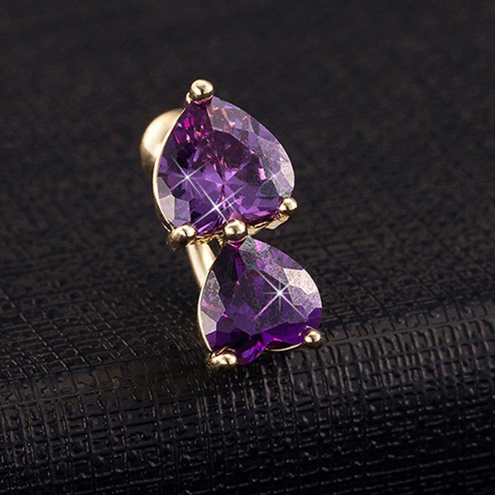 Khuyên Rốn Bằng Thép Phẫu Thuật Hình Trái Tim Đôi Cong Quyến Rũ Cho Nữ