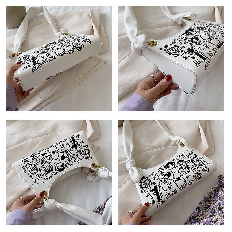 Túi Xách Tay Nữ Họa Tiết Graffiti Phong Cách Hàn Quốc | BigBuy360 - bigbuy360.vn