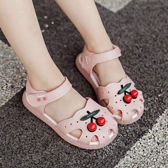 Sandal dép tập đi quả cherry mềm mại cho bé gái [DTD10]