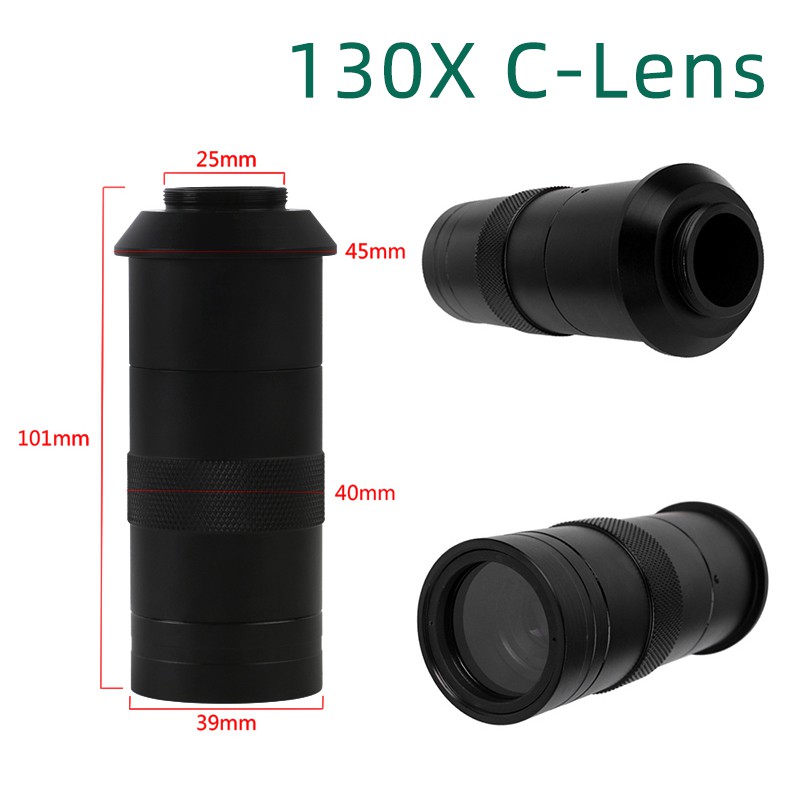 Ống Kính Hiển Vi 130x Ngàm Chữ C Chuyên Dụng Dành Cho Camera Hdmi Vga