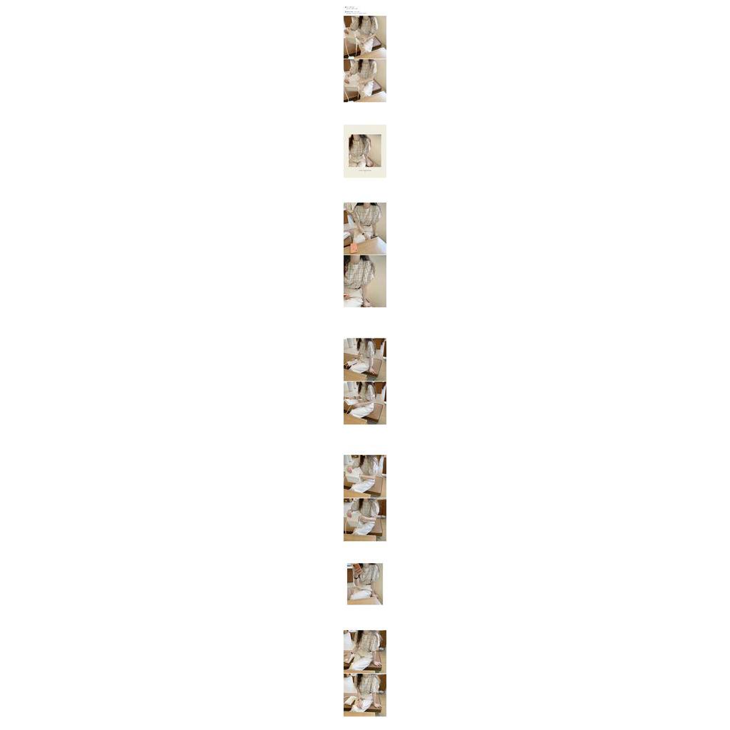 Áo Sơ Mi Tay Ngắn Cổ Tròn Kẻ Ca-Rô Trẻ Trung Phong Cách Retro