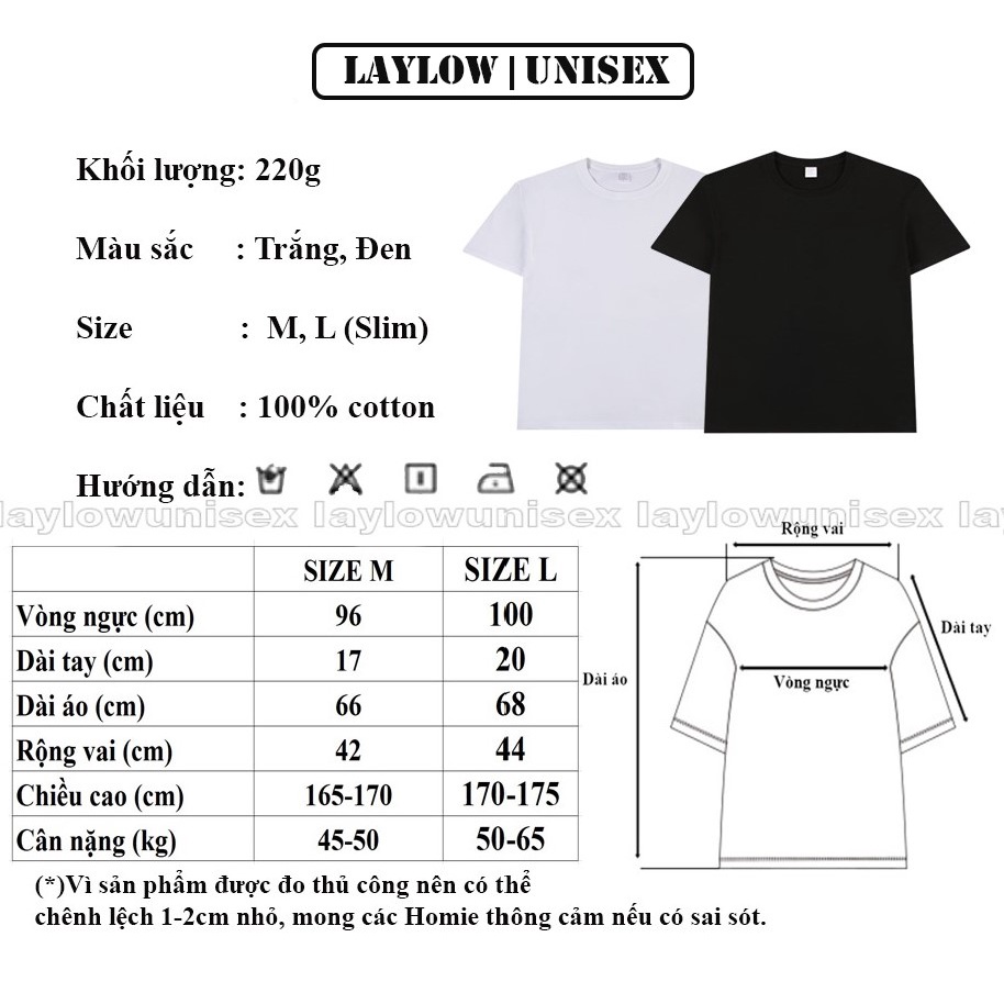 Áo Phông Trơn Tay Lỡ Nam Nữ Basic Tee 100 Cotton Thời Trang Đường Phố Cao Cấp LAYLOW Unisex