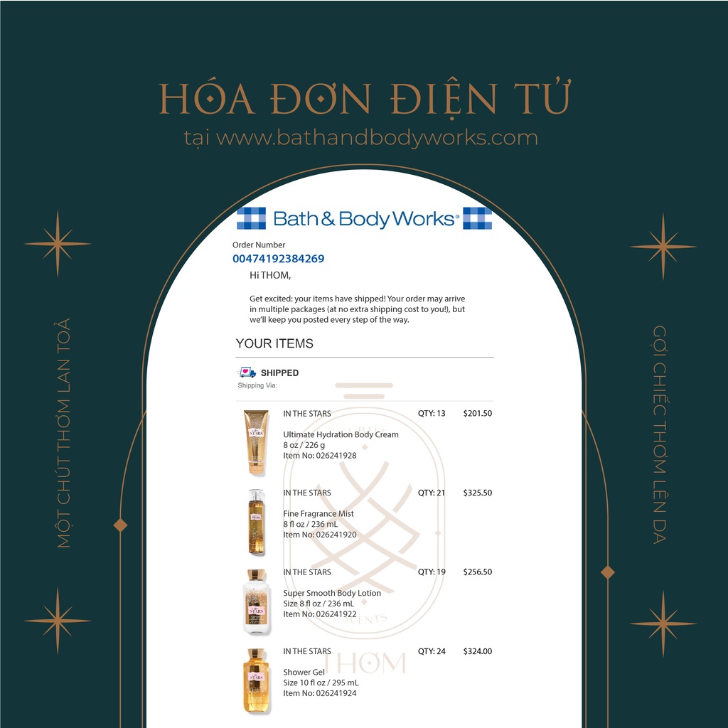 IN THE STARS | Sản Phẩm Tắm Dưỡng Xịt Thơm Toàn Thân Bath & Body Works