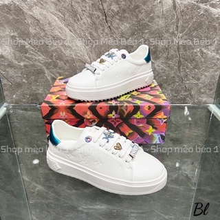 Giày thể thao lv stick vân chìm gót pha fullbox