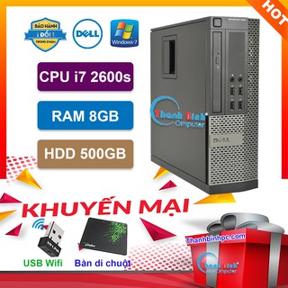 Máy tính đồng bộ Dell Optiplex (Core I7 2600S / 8G / HDD 500GB)  Hàng Nhập Khẩu, Bảo hành 24 tháng lỗi 1 đổi 1.