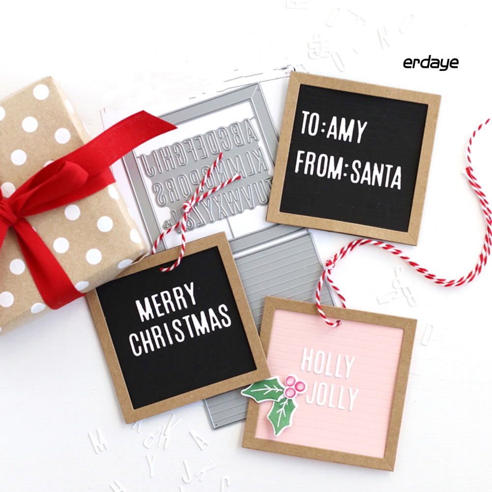 Khuôn cắt giấy làm từ kim loại hình bảng chữ cái trang trí Scrapbook